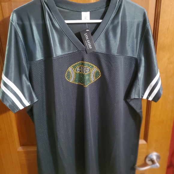 New Women's Lyn Dorf Green Bay Packers Bling 2 XL Football shirt - Picture 2 of 3